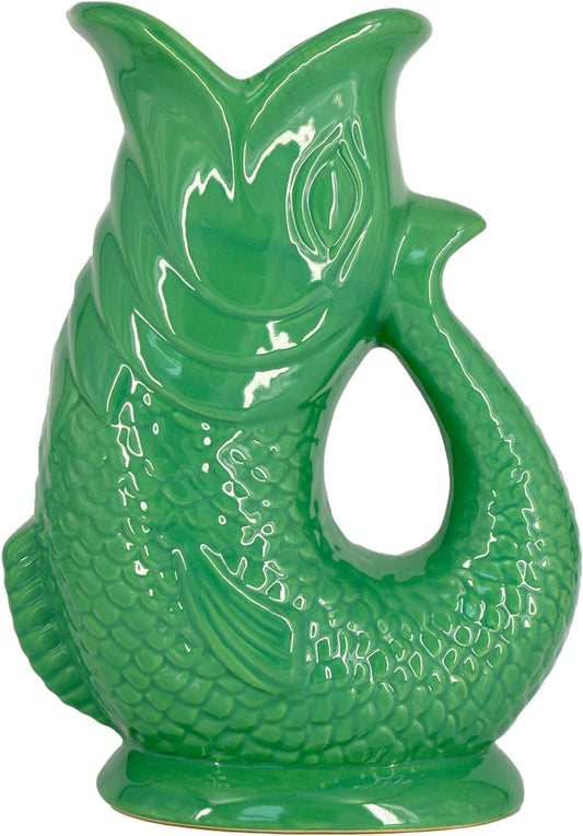 Ceramic Fish Shaped Jug - Ocean Green / 1L Litre Jug. Decorative Vase, Cocktail, Water and Gin Jug and Pitcher